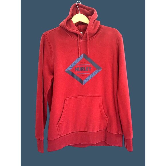 HURLEY-MEN MAROON PULLOVER HOODIE LONG SLEEVE KANGAROO POCKET SWEATSHIRT SIZE L - Picture 1 of 6